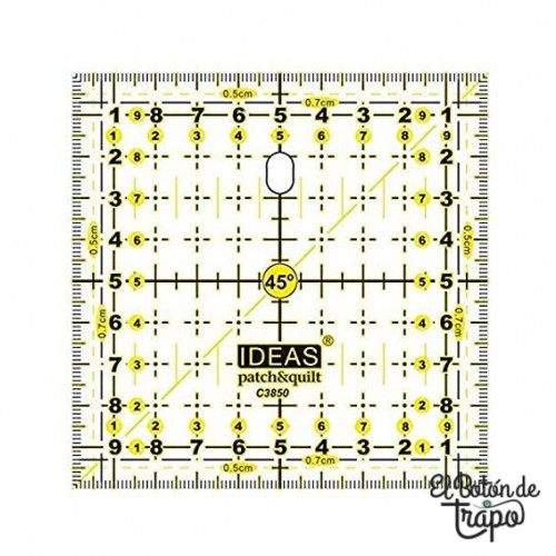 Regla Patchwork Cuadrada de 10 x 10 centimetros