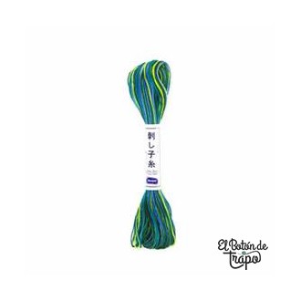 Hilo Sashiko Multicolor Verde Azul Olympus 2