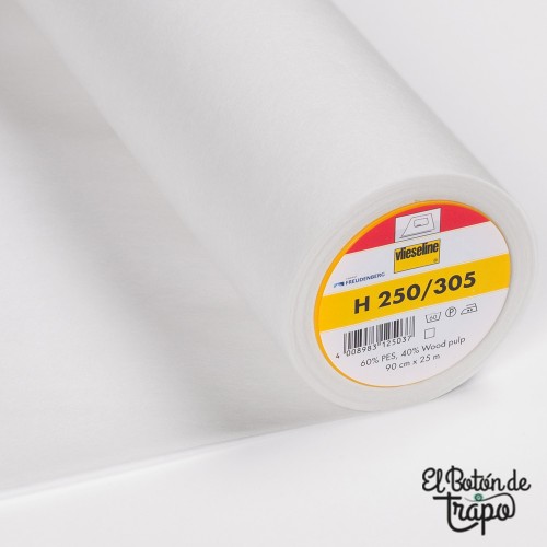 Tela Termoadhesiva Entretela Fliselina Fusible de una Cara, 10m x 150cm,  Gris