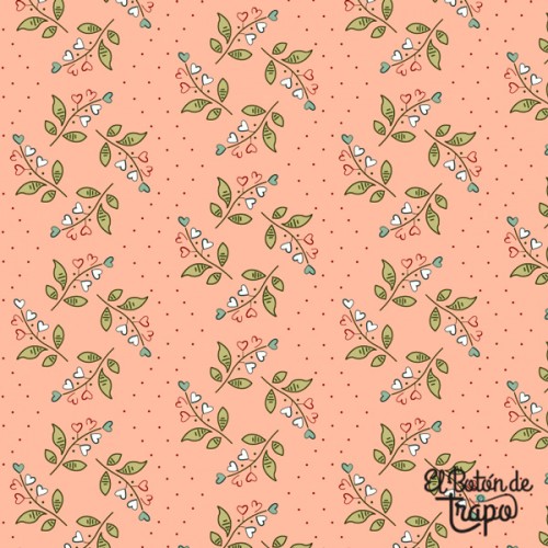 Tela EQP New Vintage Lily of the Valley Frosted Pink