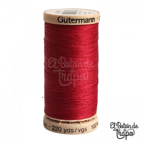 Hilo de acolchar Gütermann Rojo 2453, algodón encerado de 200 metros