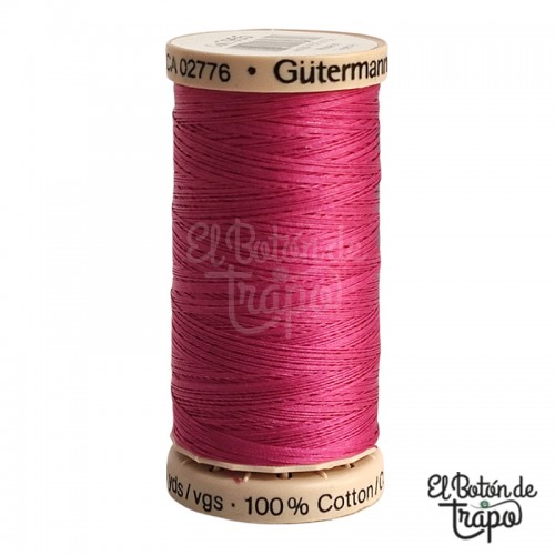 Hilo de acolchar Gütermann Rosa Fucsia 2955, algodón encerado de 200 metros