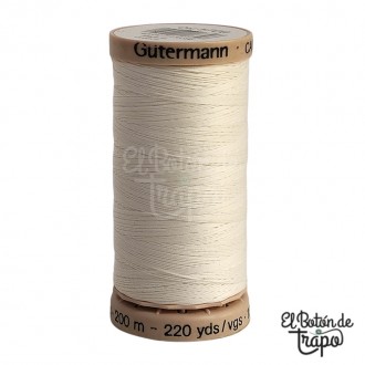 Hilo para acolchar a mano encerado Gütermann blanco