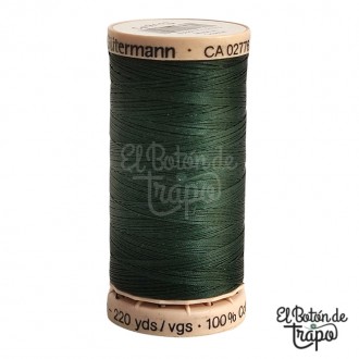 Hilo para acolchar a mano encerado Gütermann verde oscuro.