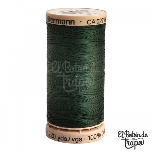 Hilo de acolchar Gütermann Verde Oscuro 8113, algodón encerado de 200 metros