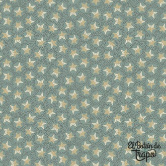 Tela Anni Downs All For Christmas Star Teal
