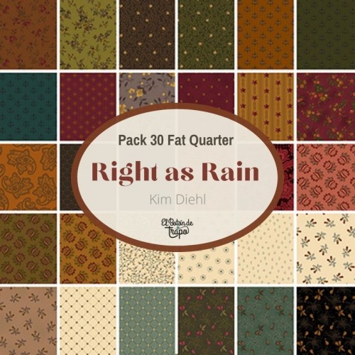 Pack 30 Fat Quarters Right as Rain