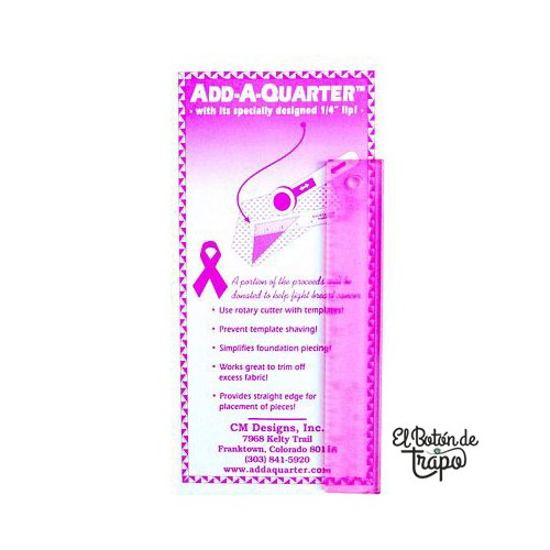 Regla Add-a-Quarter 6" Pink