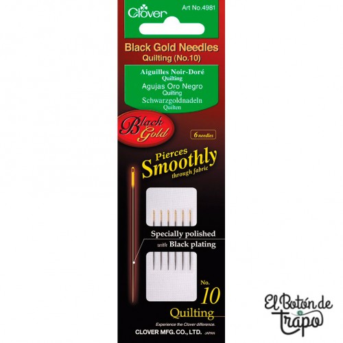 Agujas Oro Negro Acolchado Clover nº10