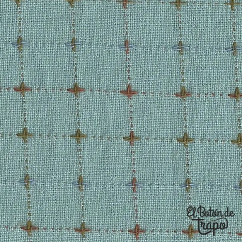 Tela Japonesa Tramada Nikko Teal Crosses