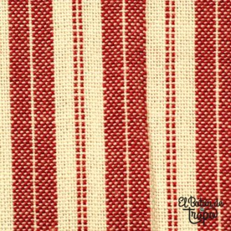 Tela country rayaas rojas y crema