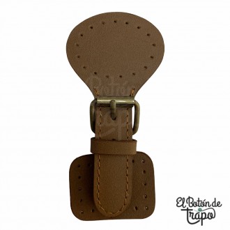 Cierre Cuero Hebilla Imán 10x3cm Beige