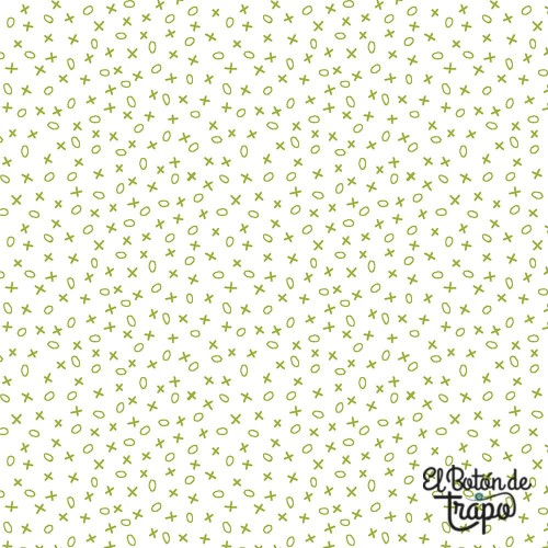 Tela EQP Tic Tac Toe Crema y Verde Pieces of Time