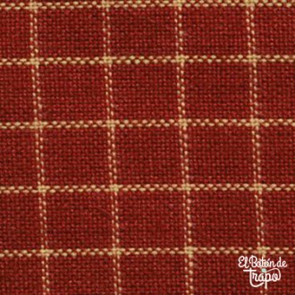 Tela Country Dunroven para Patchwork granate H303. Tela Homespun