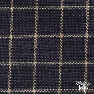 tela country patchwork cuadros azul marino