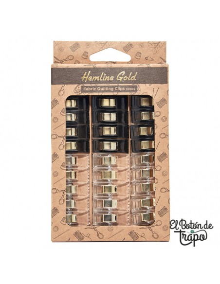 Pinzas Clips para tela Hemline Gold