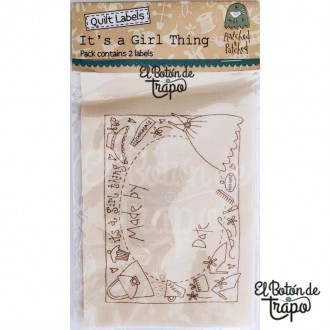 Etiqueta Patchwork Hatched and Patched It´s a Girl Thing