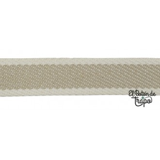 Cinta Espiga Rayas Algodón 3 cm Beige 2