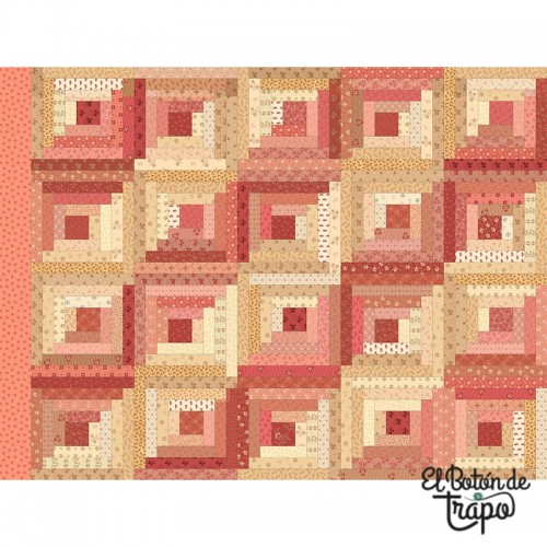 Tela Log Cabin Rosa Pam Buda Marcus Fabrics