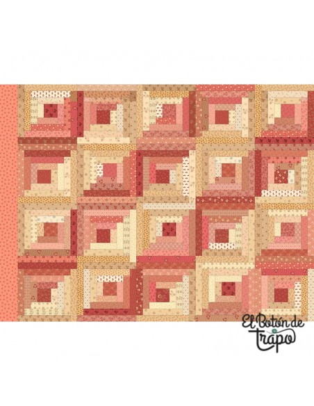 Tela Log Cabin Rosa Pam Buda Marcus Fabrics