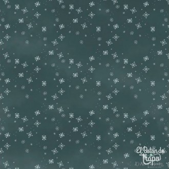 Tela El Altillo de los Duendes Allover Copos de Nieve