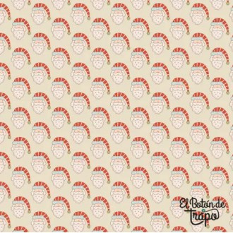 Tela Natalie Bird Count Down To Christmas Santa Cream