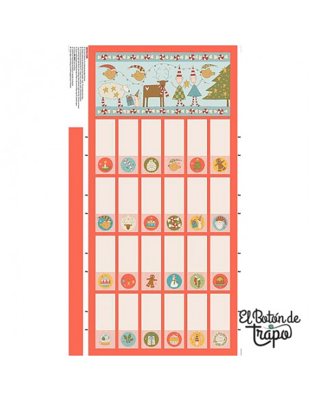 Panel Natalie Bird Count Down To Christmas Calendario de Adviento