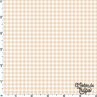 Tela Patchwork algodón Vichy Beige 2