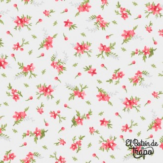 Tela Patchwork Americana Heather Florecitas rosas Heather