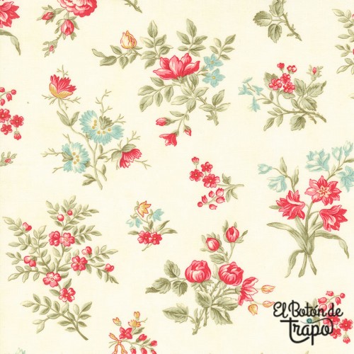 Tela Moda Fabrics Etchings Ramos Florales Natural