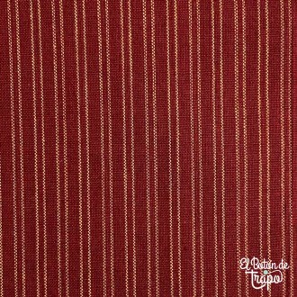 Tela Country Diamond Textiles rayas granate Traditional Homespun 3786 Wine