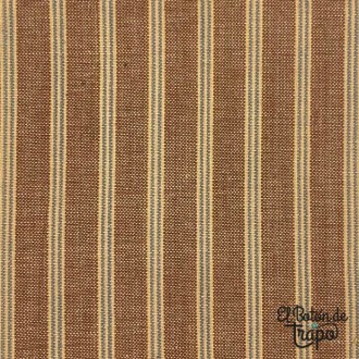 Country Diamond Traditional Homespun 3921 Rayas marrón y azul