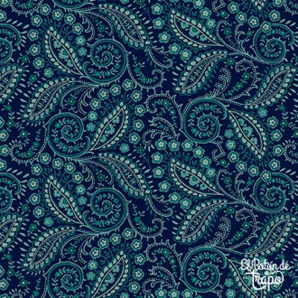Tela Kim Diehl Quiet Grace Swirled Pasley Navy