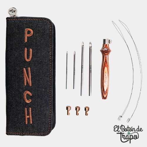 Set de gujas para Punch Needle Knit Pro color tierra