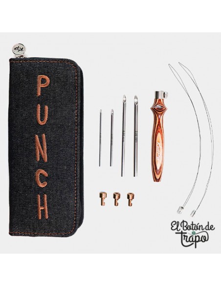 Set de gujas para Punch Needle Knit Pro color tierra