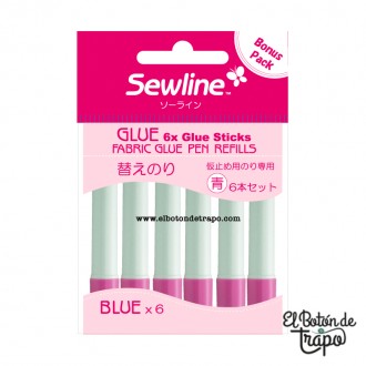 Repuesto Barra de Pegamento para Tela Sewline Azul 6 unidades