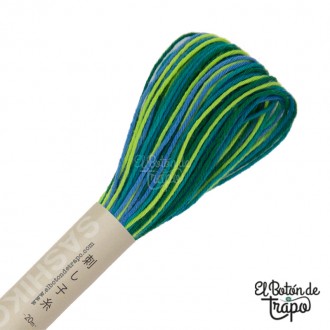 Hilo Sashiko Multicolor Verde Azul Olympus