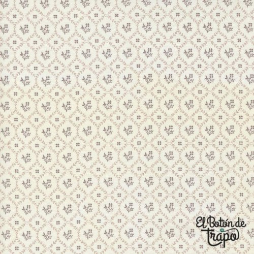 Tela gris con flores de la colección My Summer House de Bunny Hill Designs Moda Fabrics