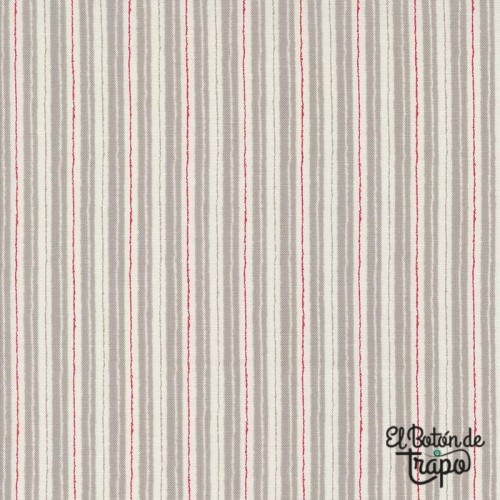 Tela de rayas gris de la colección My Summer House de Bunny Hill Designs Moda Fabrics