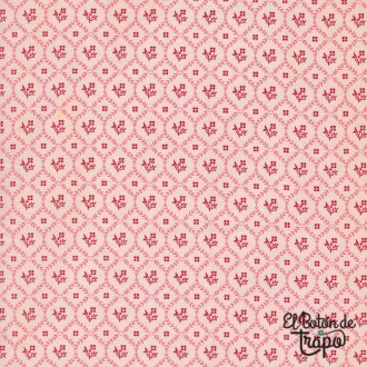 Tela rosa con flores de la colección My Summer House de Bunny Hill Designs Moda Fabrics
