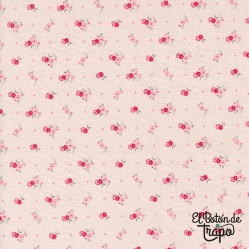 Tela rosa con flores rosas de la colección My Summer House de Bunny Hill Designs Moda Fabrics