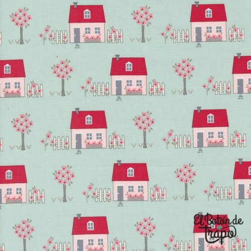 Tela Patchwork casitas My Summer House de Moda Fabrics