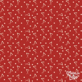 Tela patchwork roja de EQP Of Old and New