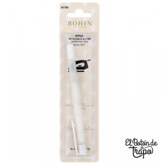 Marcador blanco para telas oscuras borrable con calor Bohin