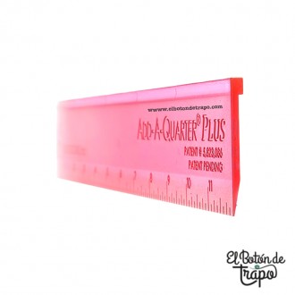 Regla add a quarter 12" Plus Rosa para añadir margen de costura en Patchwork y Paper Piecing 2