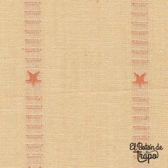 Tela Tramada Primitive Stars crema con estrellas avellana de Diamond Textiles