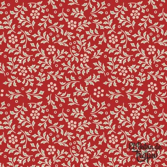 Tela Patchwork EQP Textiles colección Forward to the Past Hollyberry Rosehip Roja