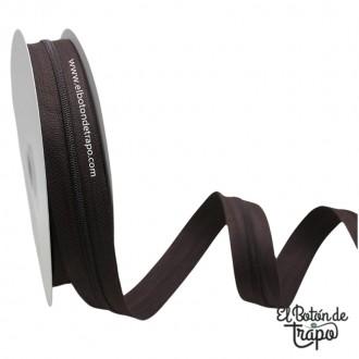 Cremallera continua marrón chocolate