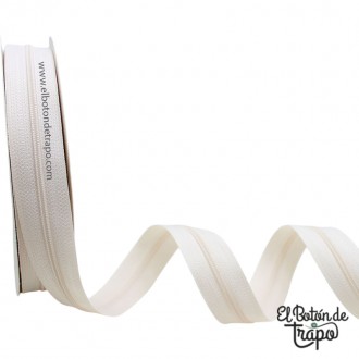Cremallera continua crema