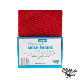 Tela de rejilla o Mesh Fabric de color rojo para costura